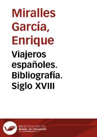 Viajeros españoles. Bibliografía. Siglo XVIII
