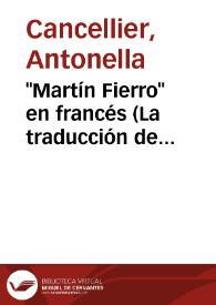 'Martín Fierro' en francés (La traducción de Verdevoye) : modismos y refranes