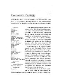 Documentos oficiales. Acta de elección de directos. Boletín de la Real Academia de la Historia, tomo 91 (octubre-diciembre 1927). Cuaderno II