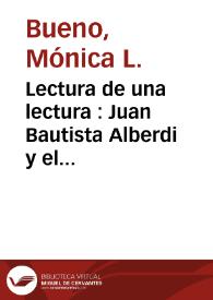 Lectura de una lectura : Juan Bautista Alberdi y el 'Facundo'