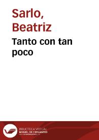 Tanto con tan poco
