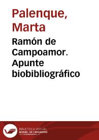 Ramón de Campoamor. Apunte biobibliográfico