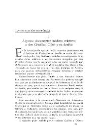 Algunos documentos inéditos relativos a don Cristóbal Colón y su familia