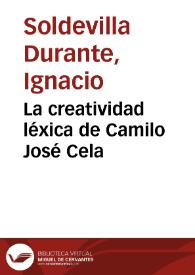 La creatividad léxica de Camilo José Cela