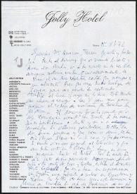 Carta de Francisco Rabal a su familia. Roma, 15 de noviembre de 1972