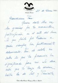 Carta de Nuria Espert a Francisco Rabal. 21 de enero de 1981
