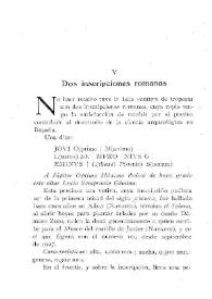 Dos inscripciones romanas