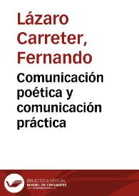 Comunicación poética y comunicación práctica (1982)