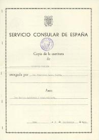 Licencia marital otorgada por Francisco Rabal en Roma. 8 de septiembre de 1956