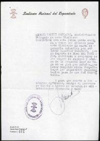 Anulación de la carta de garantía extendida por el hermano de Asunción Balaguer una vez concluida la gira de la compañía Lope de Vega por América. 15 de octubre de 1951