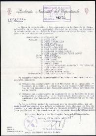 Notificación a Francisco Rabal de la constitución de una comisión organizadora del Sindicato Nacional de Actores. Madrid, 28 de junio de 1958