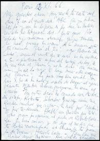 Carta de Francisco Rabal a su familia. París, 12 de noviembre de 1966