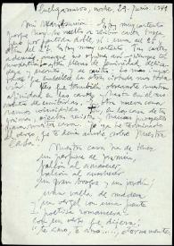 Carta de Francisco Rabal a Asunción Balaguer. Cuelgamuros, 29 de junio de 1949