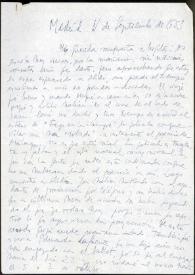 Carta de Francisco Rabal a Asunción Balaguer. Madrid, 11 de septiembre de 1953