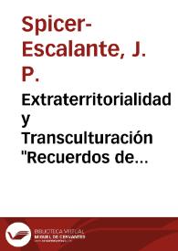 Extraterritorialidad y Transculturación 'Recuerdos de un viaje' de Eduarda Mansilla 
