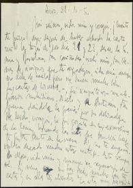 Carta de Francisco Rabal a Asunción Balaguer. Arcos, 28 de octubre de 1950
