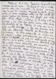 Carta de Francisco Rabal a Asunción Balaguer. Madrid, 9 de enero de 1950