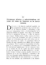 Divisiones tribales y administrativas del solar del reino de Asturias en la época romana