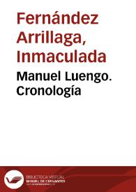 Manuel Luengo. Cronología