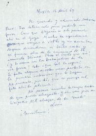 Carta de Luis Buñuel a Francisco Rabal. México, 14 de abril de 1969