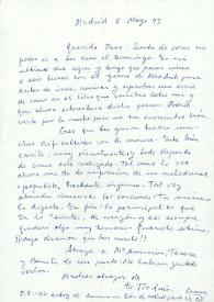 Carta de Luis Buñuel a Francisco Rabal. Madrid, 5 de mayo de 1973