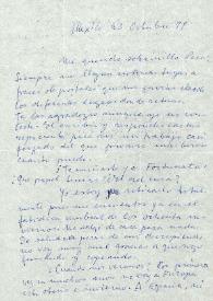 Carta de Luis Buñuel a Francisco Rabal. México, 23 de octubre de 1979