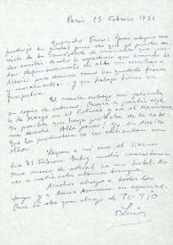 Carta de Luis Buñuel a Francisco Rabal. París, 13 de febrero de 1964