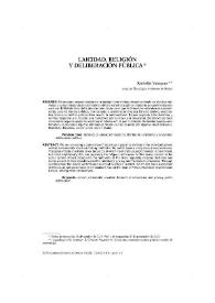 Laicidad, religión y deliberación pública