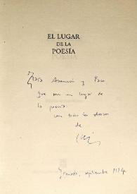 Dedicatoria de Luis Muñoz en un ejemplar del libro colectivo 