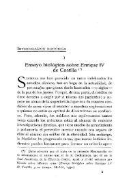 Ensayo biológico sobre Enrique IV de Castilla