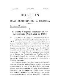 El quinto Congreso Internacional de Arquelogía. (Argel, abril de 1930)