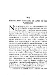 Nuevas aras funerarias en Jerez de los Caballeros