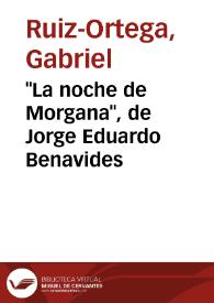 'La noche de Morgana', de Jorge Eduardo Benavides