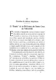 Estudios de códices visigóticos: El 'Beato' de la Biblioteca de Santa Cruz de Valladolid