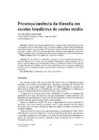 Presença/ausência da filosofia em escolas brasileiras de ensino médio