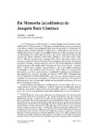 En Memoria (académica) de Joaquín Ruiz Giménez