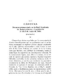 Cánovas. Discurso pronunciado en la Real Academia de Jurisprudencia y Legislación el día 3 de mayo de 1930. [2]