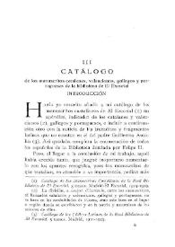 Catálogo de los manuscritos catalanes, valencianos, gallegos y portugueses de la biblioteca de El Escorial