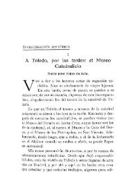 A Toledo, por las tardes: el Museo Catedralicio: notas para viajes en auto