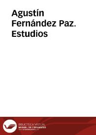 Agustín Fernández Paz. Estudios