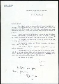 Carta de Mario J. Gaviria a Francisco Rabal. Benidorm, 13 de febrero de 1974