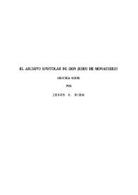 El Archivo epistolar de don Jesús de Monasterio. Segunda serie