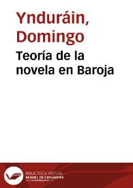 Teoría de la novela en Baroja