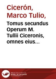Tomus secundus Operum  M. Tullii Ciceronis, omnes eius Orationes complectens...