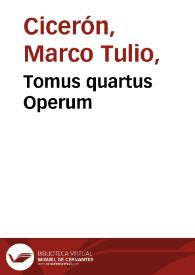 Tomus quartus Operum