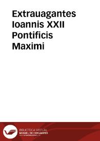 Extrauagantes Ioannis XXII Pontificis Maximi