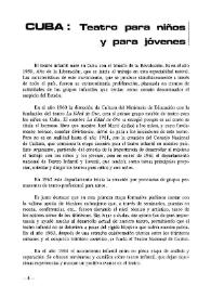 Cuba: teatro para niños y para jóvenes