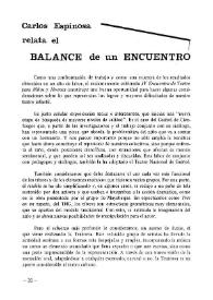 Carlos Espinosa relata el balance de un encuentro