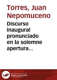 Discurso inaugural pronunciado en la solemne apertura de la Universidad de Granada para el curso académico de 1857 á 1858