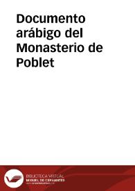 Documento arábigo del Monasterio de Poblet